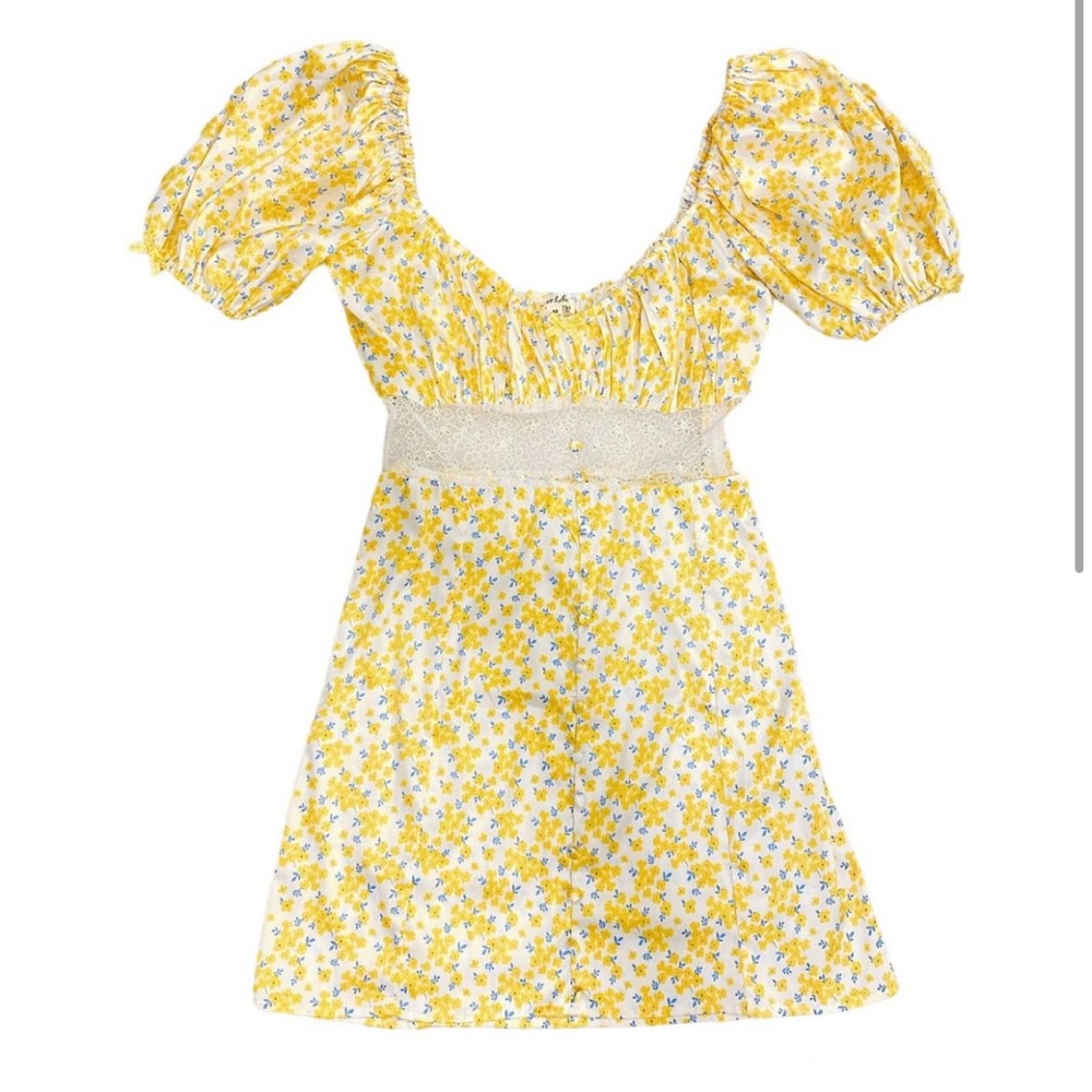 FOR LOVE & LEMONS  🍋 dress white and yellow color new new one!!  , never worn